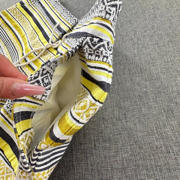 Ann Taylor LOFT Knit Rivera Shorts Sz 0 Yellow White Grayish Black Striped Boho - Picture 10 of 13